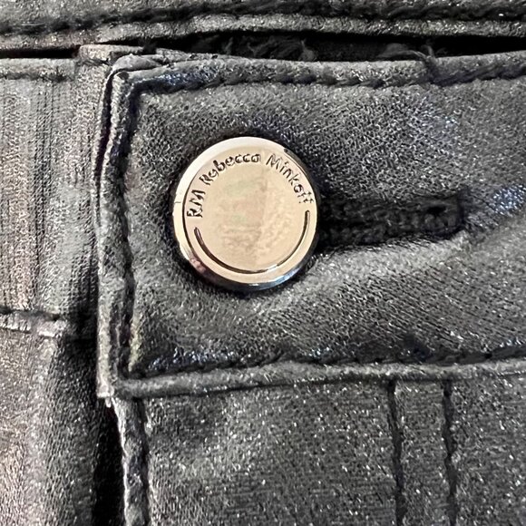 Rebecca Minkoff Womens Size 10 Black Metallic High-Waist Skinny Pants NWOT's - Picture 6 of 14